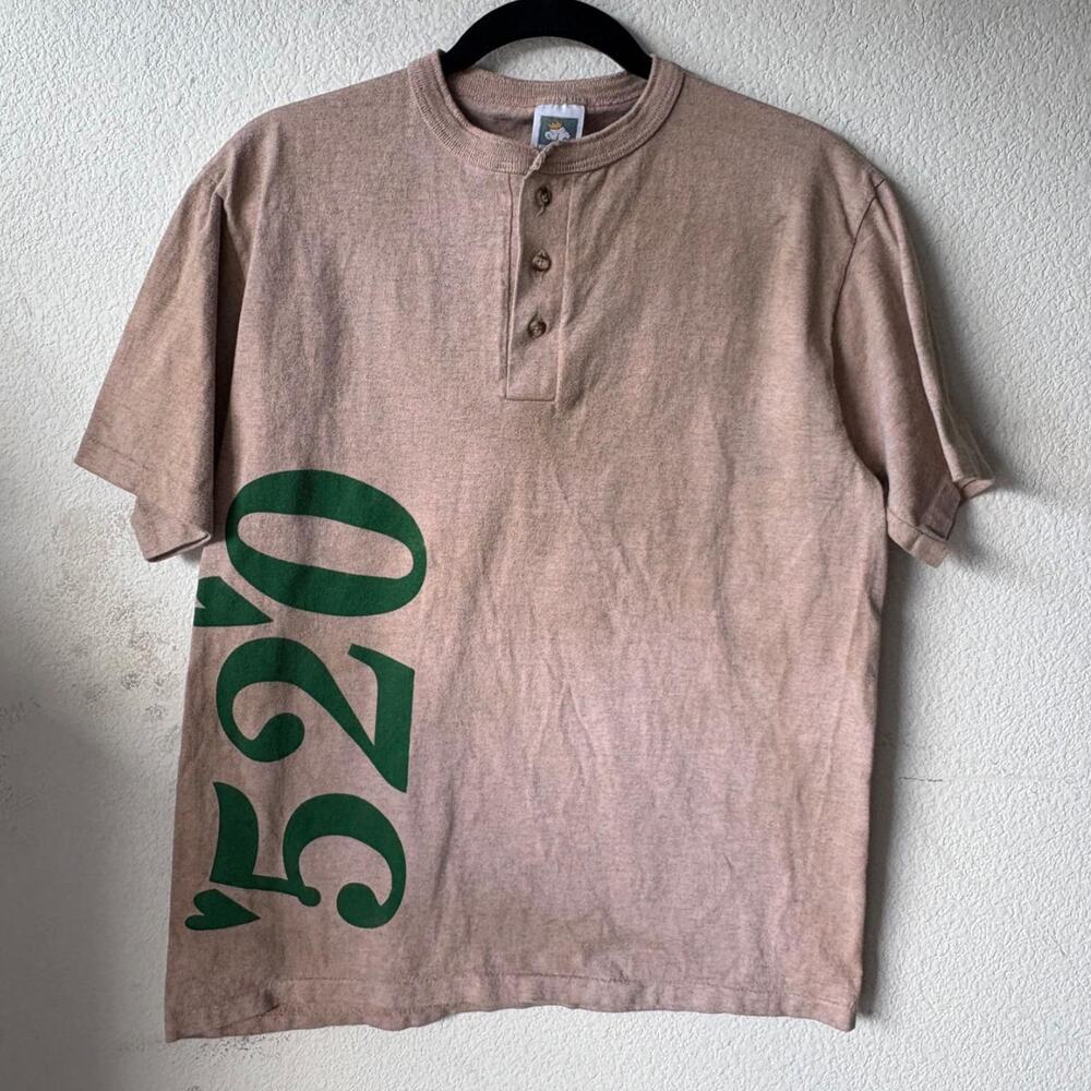 Tan mens tee featuring '520' print